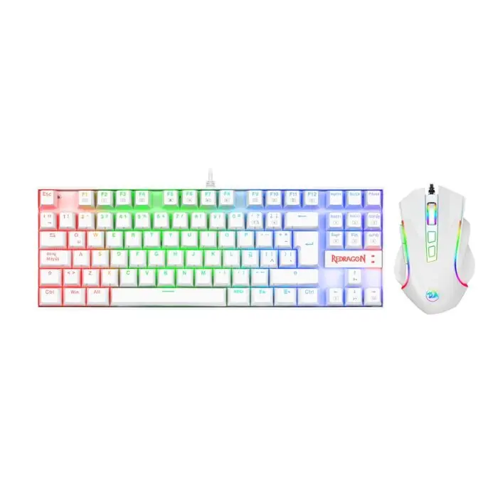 Combo Redragon K552WRGB-BA-SP - Juego, Blanco
